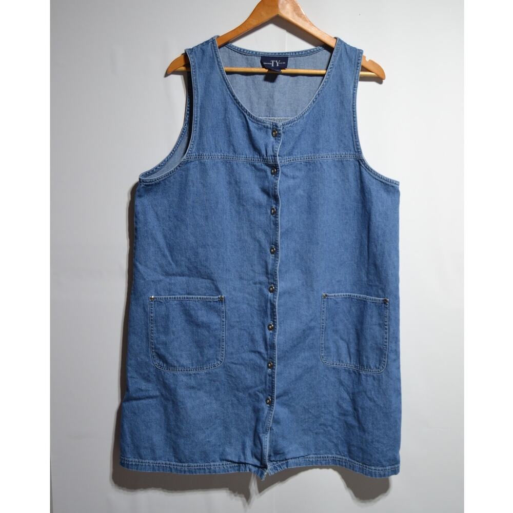 TY Original Wear Vintage Denim Jumper Dress Size 1X